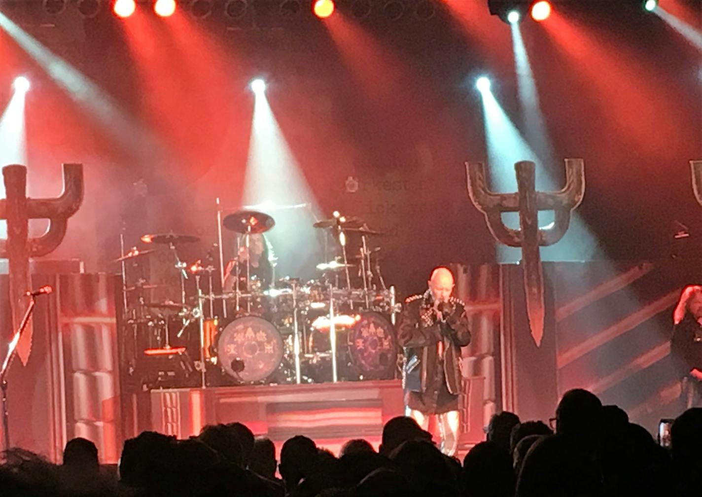 Photo by Chris Riemenschneider: A crowd of about 3,000 rocked out to Judas Priest, fronted by Rob Halford, on Thursday night at Treasure Island. The band appeared along with Deep Purple.