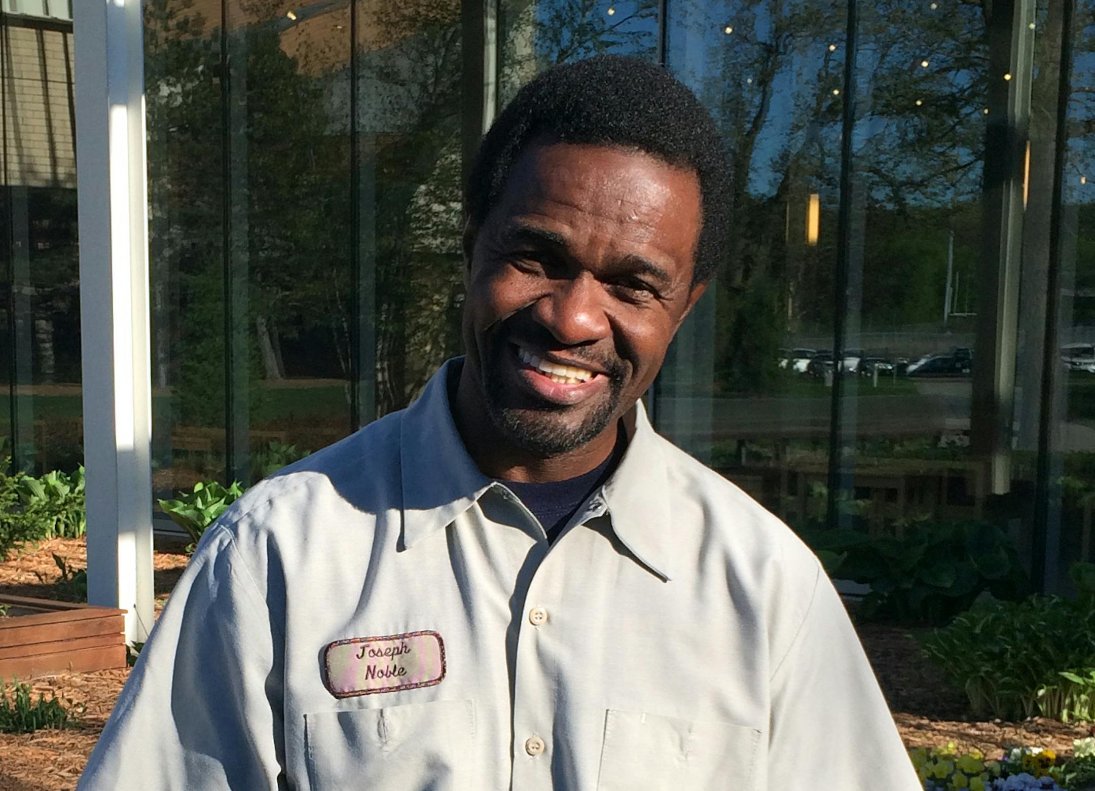 Joseph Noble in front of Breck School. credit: Gail Rosenblum, Star Tribune