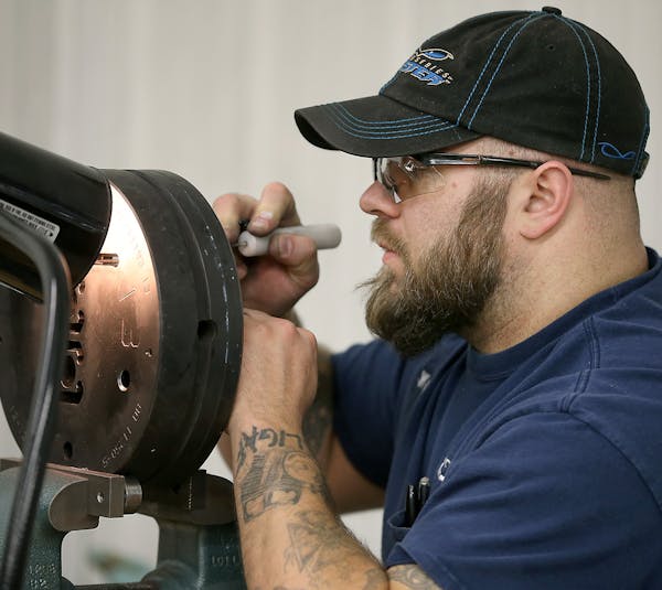 Matt Wille was re-hired at Alexandria Industries six months ago as a die corrector after a five year absence and after studying machining at Alexandri