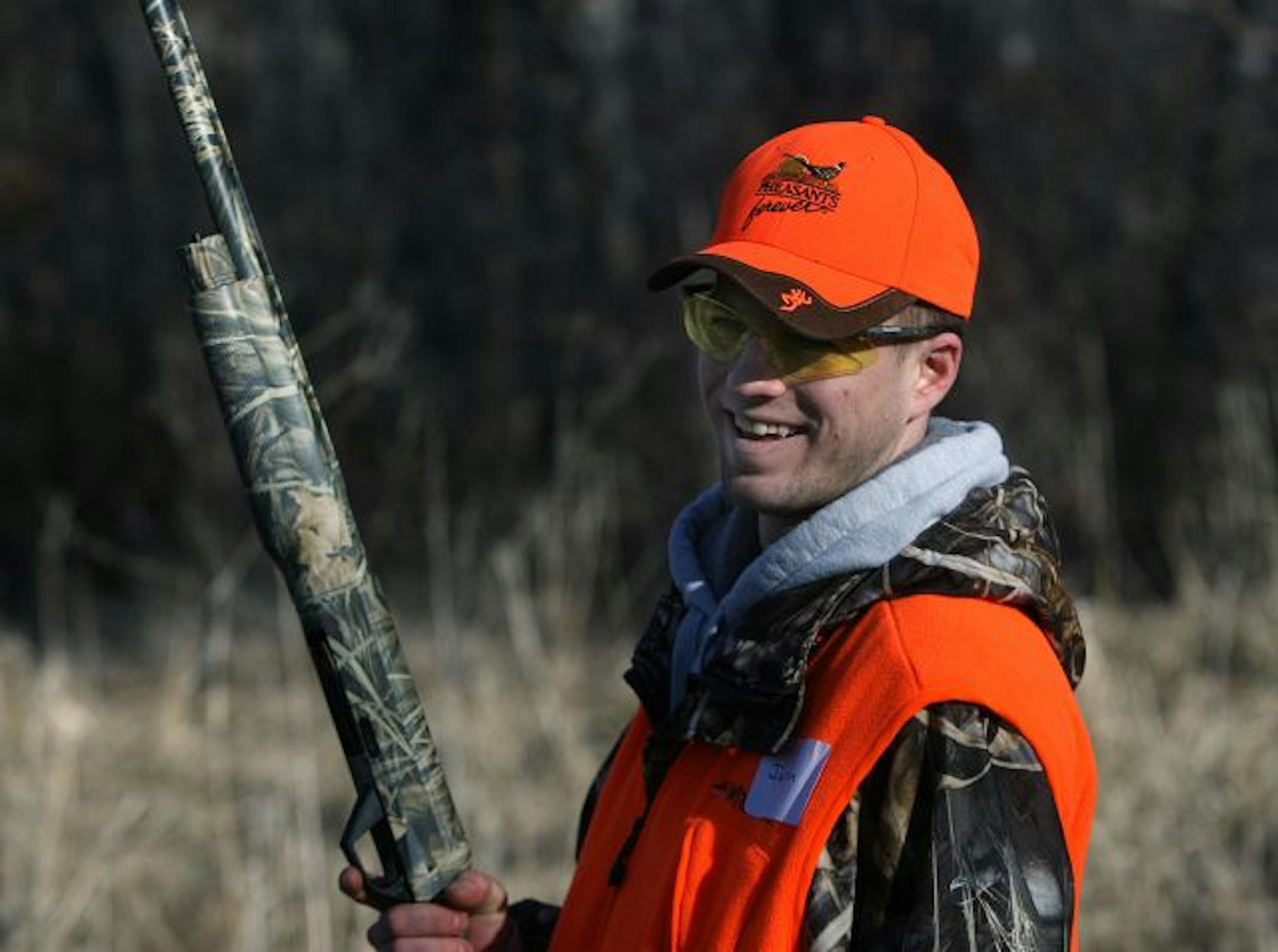 Justin Moen and other veterans were all smiles at the first "Operation: Upland Pheasant Hunt."