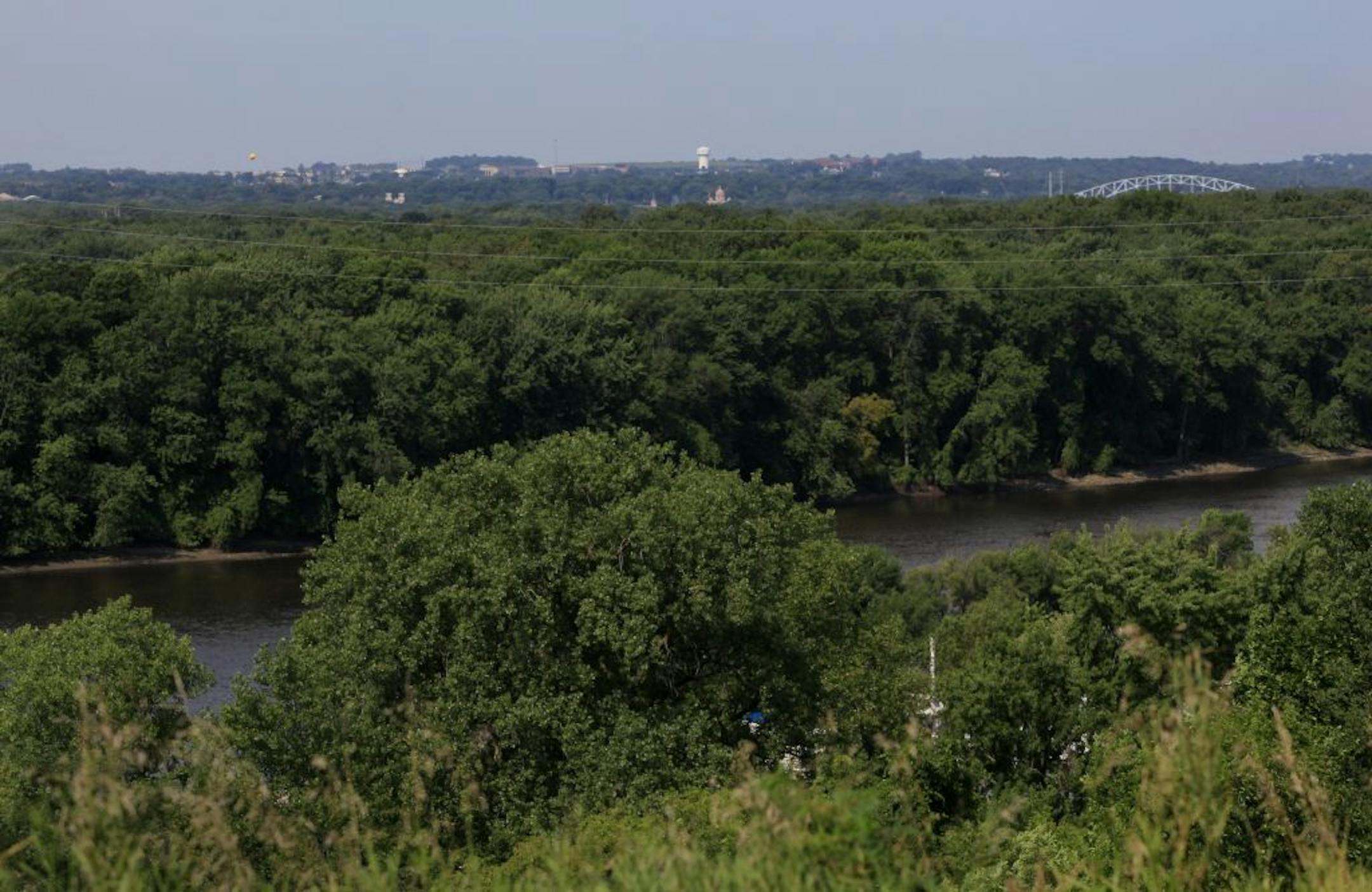 The view from the Nation Park Service visitor center in Prescott, Wisconsin, where the St. Croix and the Mississippi rivers come together.