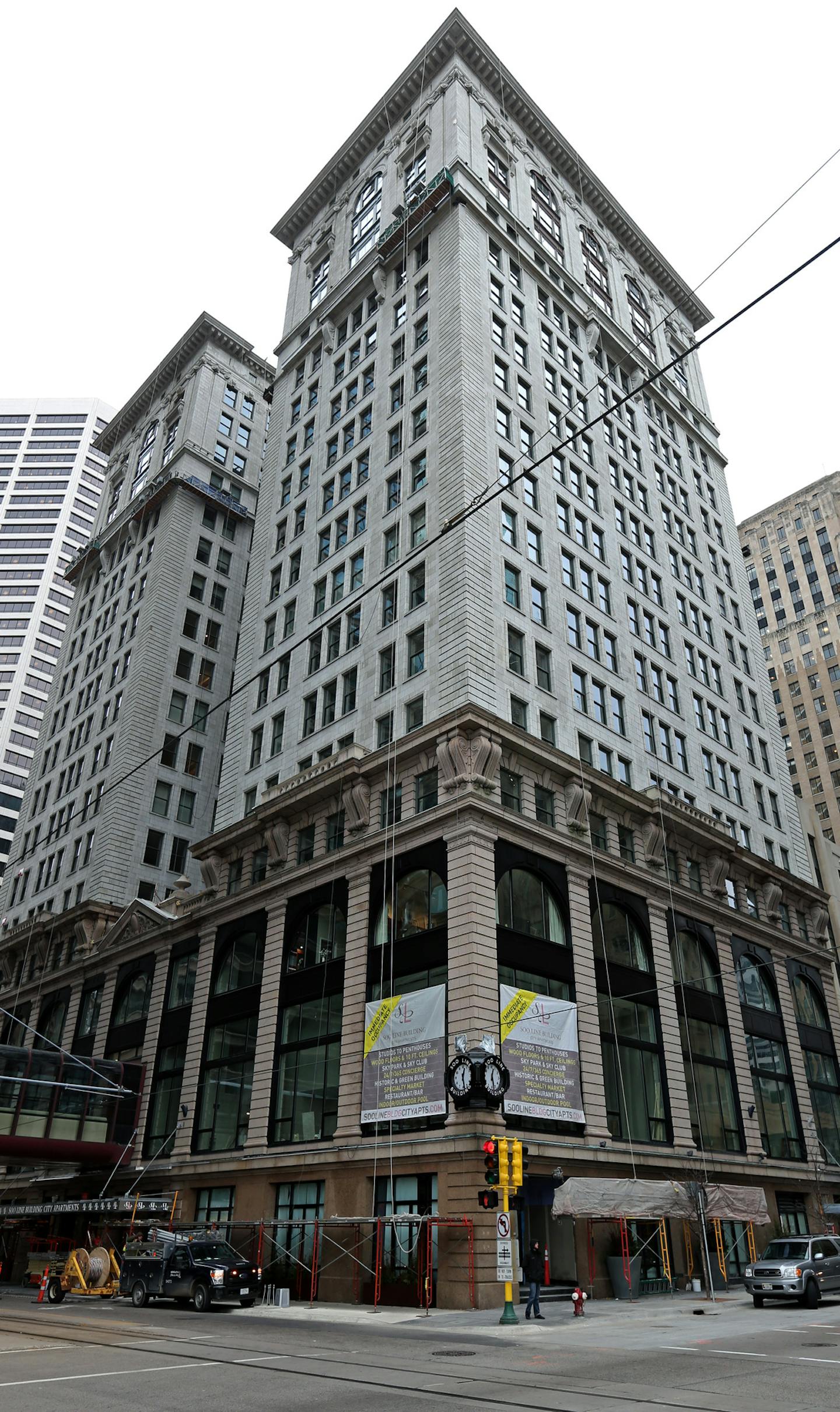 A massive &#x2014; and expensive &#x2014; renovation has restored the historic Soo Line building to its former glory in downtown Minneapolis, demolishing its rabbit-warren offices and turning the space into upscale apartments. Residents are moving in even as crews add finishing touches.