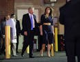President Donald Trump and first lady Melania Trump walk to their vehicle after visiting MedStar Washington Hospital Center in Washington, Wednesday, 