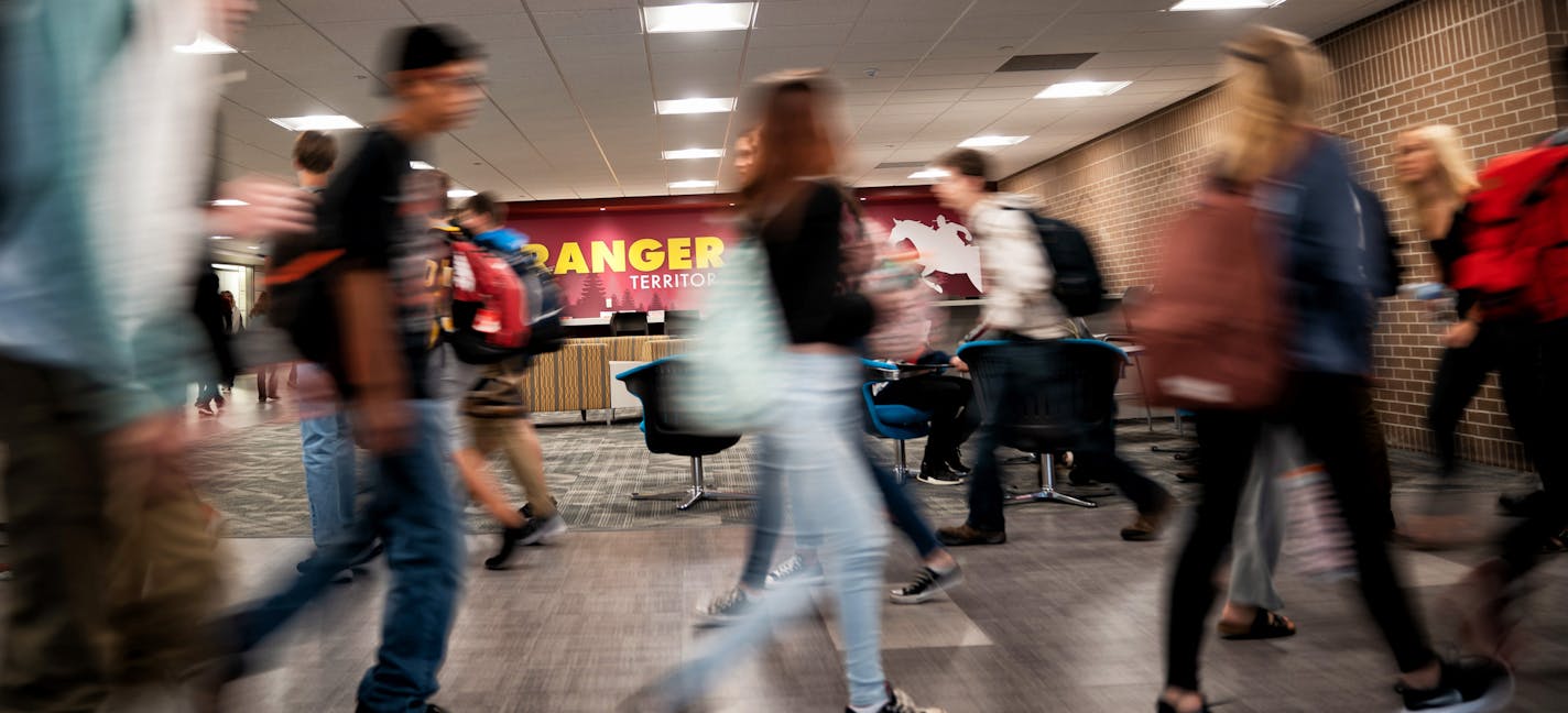 The hallways at Forest Lake Area High School are packed with students heading to their next class rooms. ] GLEN STUBBE &#x2022; glen.stubbe@startribune.com Monday, September 24, 2018 Schools around Minnesota finished out the 2017-18 school year facing some of the biggest budget deficits in recent history. Attempts by Gov. Mark Dayton to pass last-minute, emergency funding to help dominated the end of the Legislature session but went nowhere, and schools were left slashing budgets. We check in on