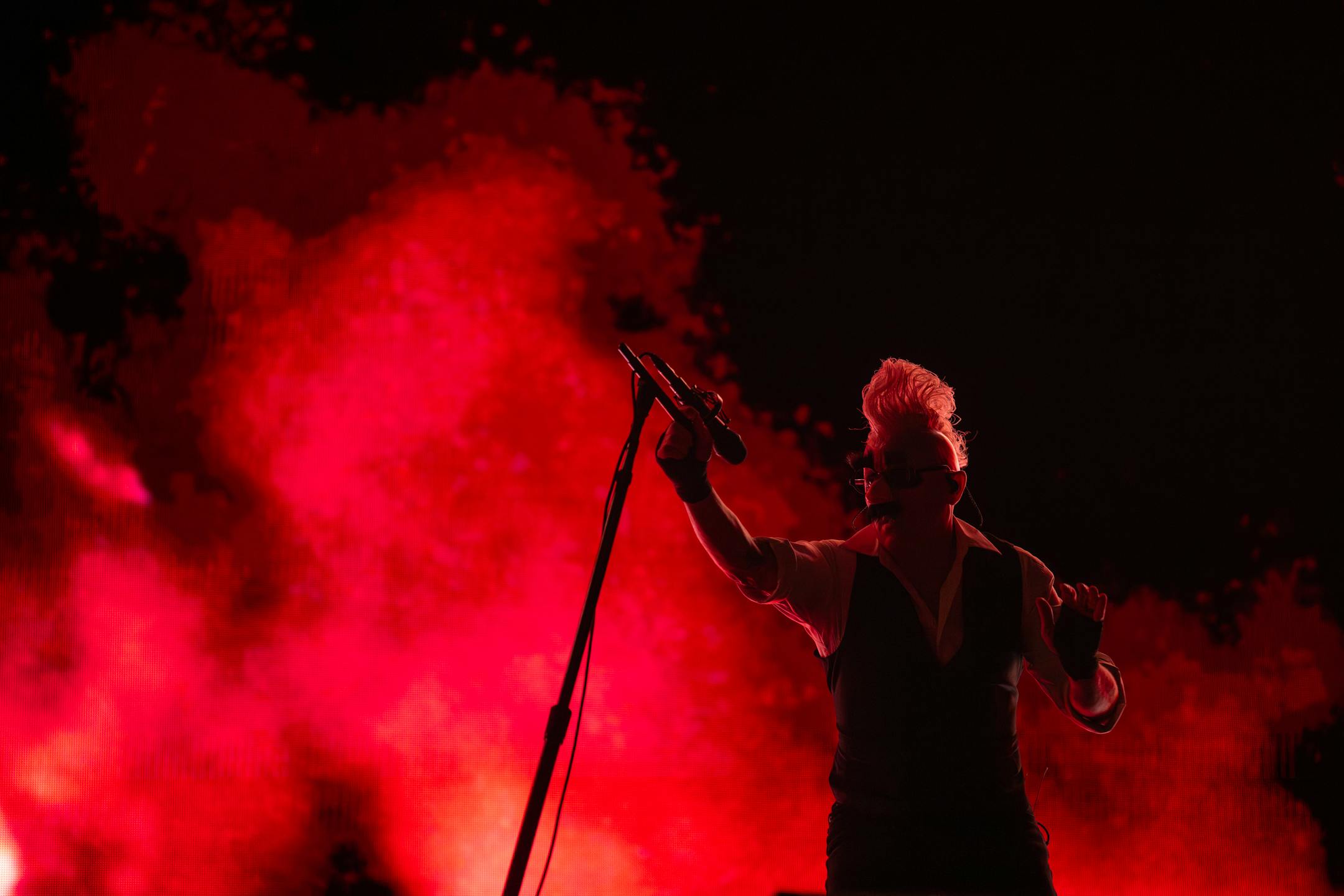 Singer Maynard James Keenan of Tool during the band's first song of their concert Tuesday night, October 31, 2023 at Xcel Energy Center in St. Paul.