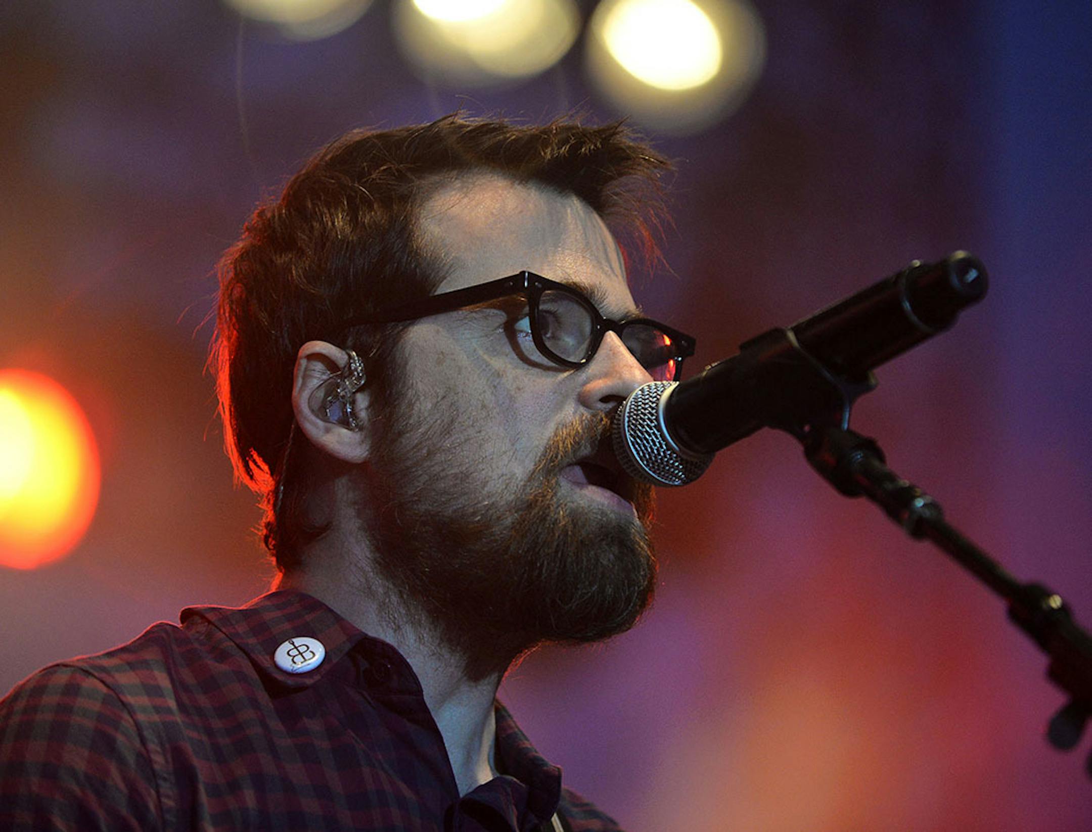 Rivers Cuomo of Weezer sang in Minneapolis, Minn., during The Basilica Block Party on Friday July 10, 2015. The Block Party features food vendors and performers such as Weezer and Wilco. The Block Party�s proceeds benefit the Basilica Landmark and The Basilica�s St. Vincent de Paul outreach program.