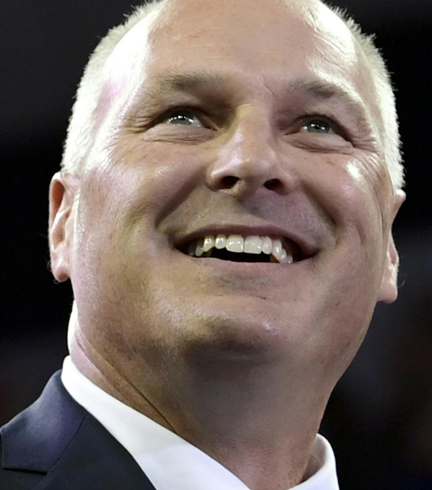 FILE - In this June 20, 2018 file photo, Pete Stauber, the Republican candidate running for Minnesota's 8th District seat, speaks at a rally Duluth. Stauber faces Democrat Joe Radinovich in the Nov. 6 election. (AP Photo/Susan Walsh, File)