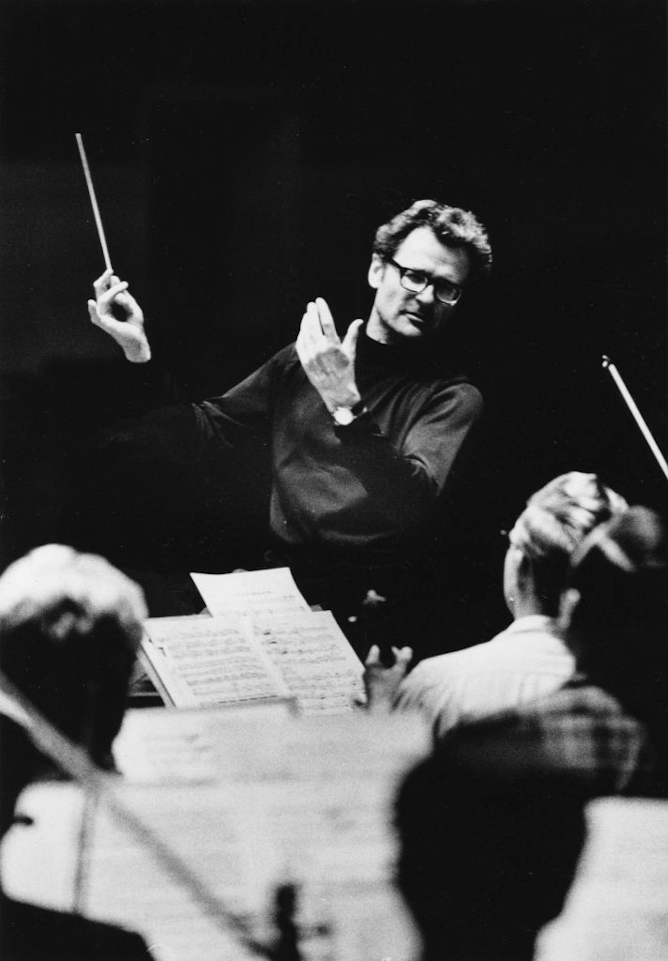 Skrowaczewski rehearsing with the Minnesota Orchestra in 1969. "He is the face of orchestra music in the Twin Cities," said critic Michael Anthony.