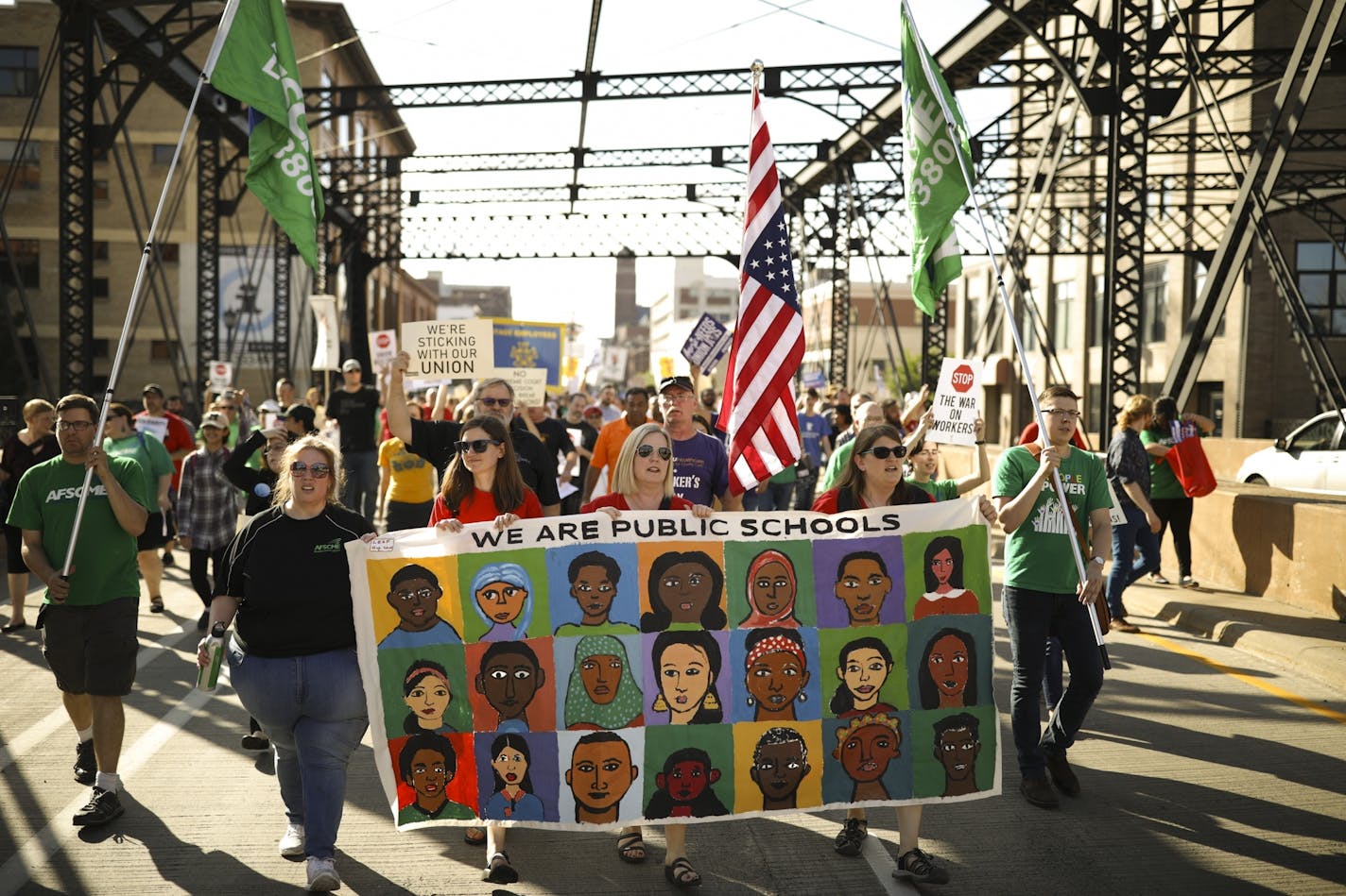 The demonstrators marched on Washington Ave. to the U.S. Federal Courthouse.