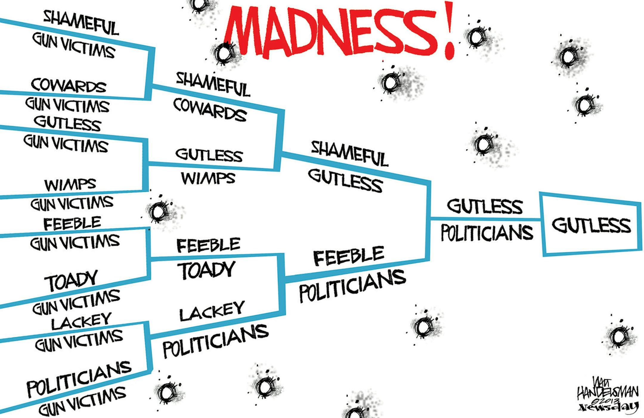Walt Handelsman cartoon for March 23, 2013.