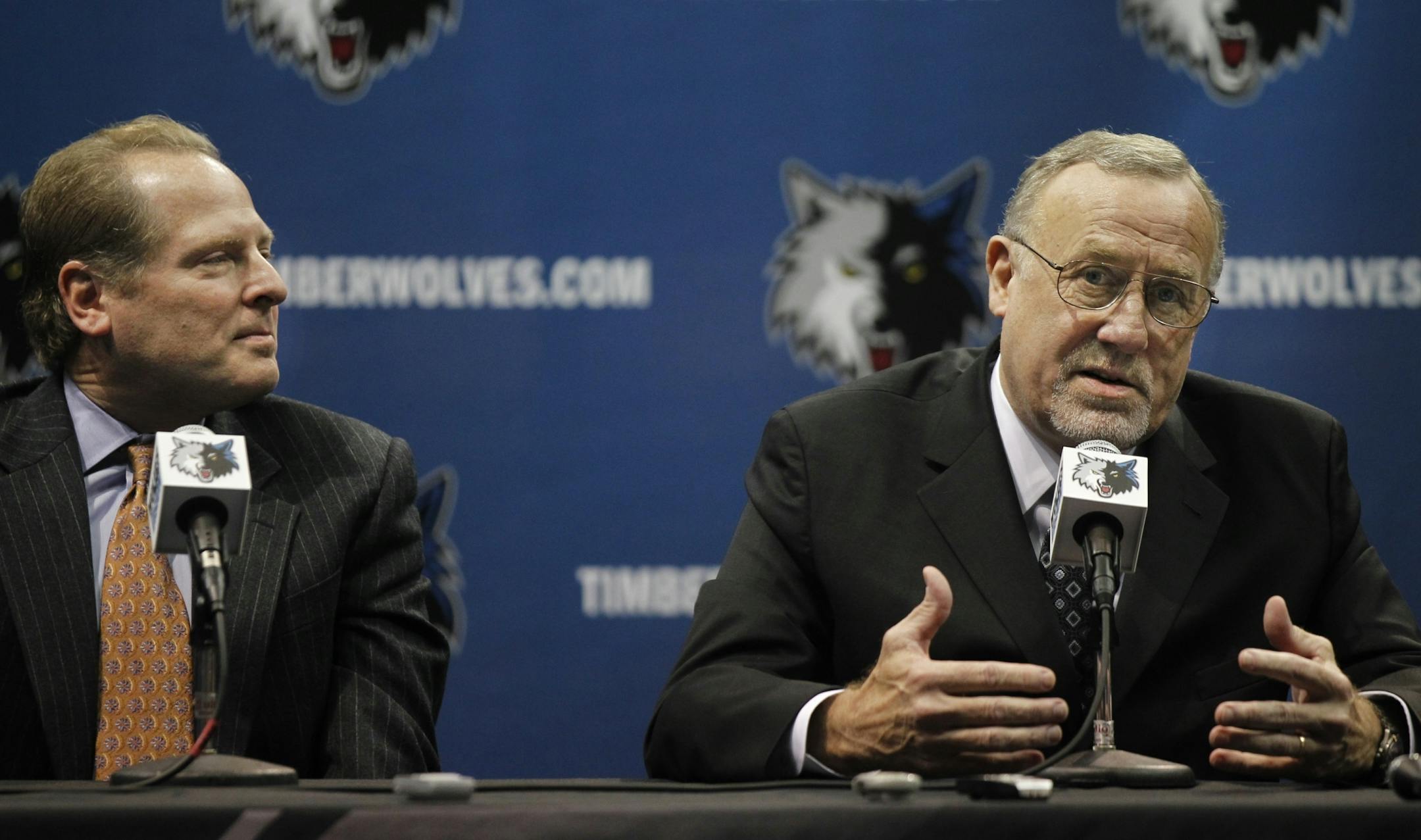 At Target Center in Minneapolis, Wolves GM David Kahn introduced Rick Adelman as the new coach of the team.