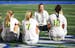 Katie Aafedt chatted with her players during a game in 2022. Aafedt has resigned as Edina girls soccer coach.