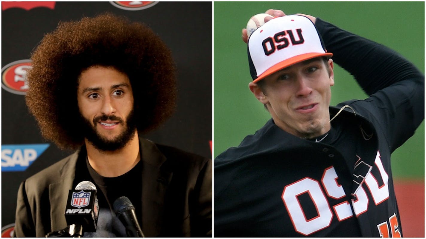 Colin Kaepernick (left) and Luke Heimlich.