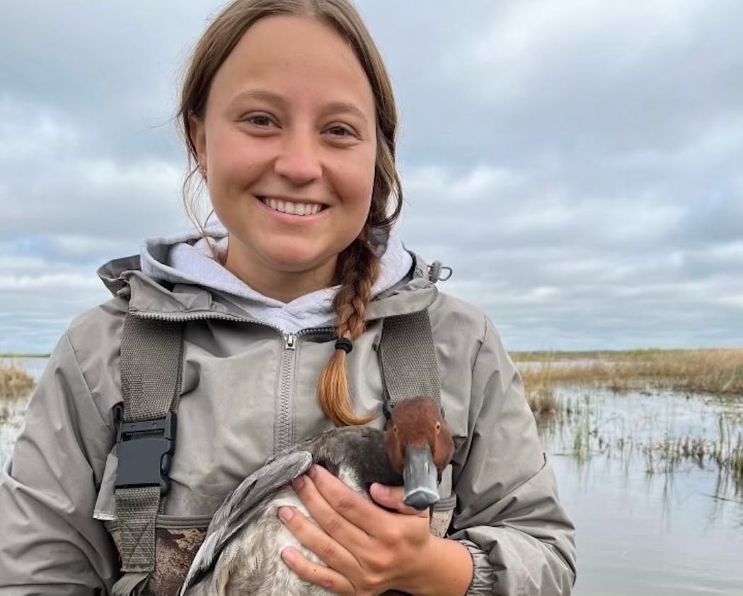 While in college, and for a while afterward, Sophie Arhart worked for the Department of Natural Resources banding ducks — not an easy job.