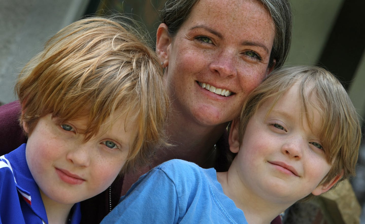 (left to right) Henri (cq) age-7, Betsy and Miles age-5 Chastain of south Minneapolis.