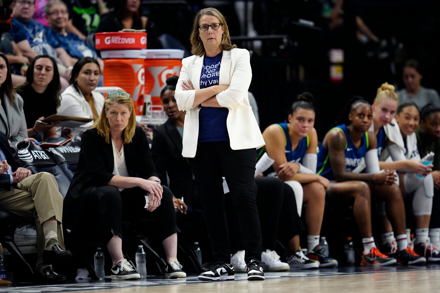 Lynx head coach Cheryl Reeve watched play during the first half Sept. 1.