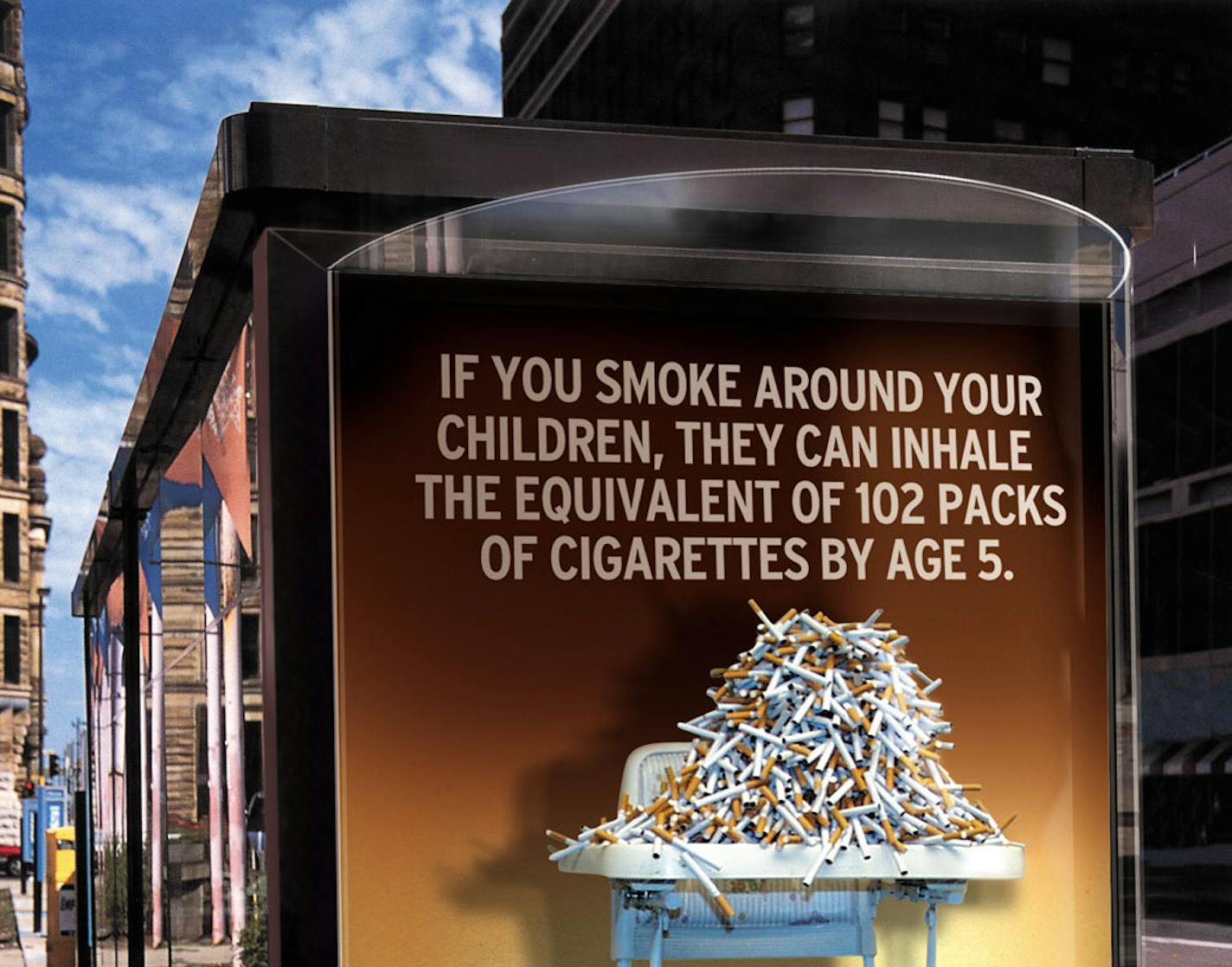 Minnesotans are about to blitzed by a 12-week advertising campaign about the dangers of second-hand smoke. The ads, which will appear on TV, radio, newspapers, billboards, buses and bus shelters statewide, are the first to be produced with money from Minnesota's 1998 tobacco settlement. ``Secondhand smoke kills more Americans each year than murder, drugs and AIDS combined,'' said Dr. Richard Hurt, a Mayo Clinic physician who chairs the Minnesota Partnership for Action Against Tobacco, which laun