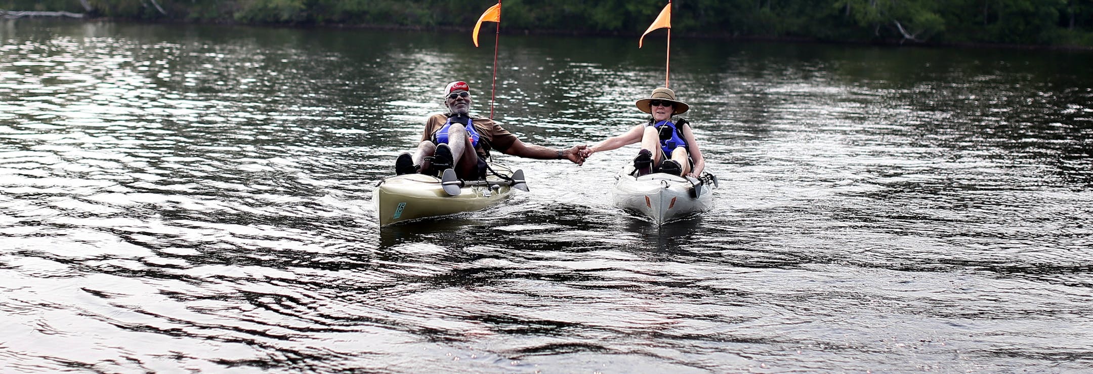 Justice Alan Page spent some time kayaking with his wife Diane Sims Page Independence Day on Washburn Lake Saturday July 4, 2015 in Outing, MN.