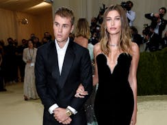 Justin Bieber, left, and Hailey Bieber attend The Metropolitan Museum of Art's Costume Institute benefit gala on Sept. 13, 2021, in New York. Justin B