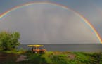 First place: Dale K. Mize of Plymouth spied a full rainbow over Lake Superior at Flood Bay, near Two Harbors, Minn.