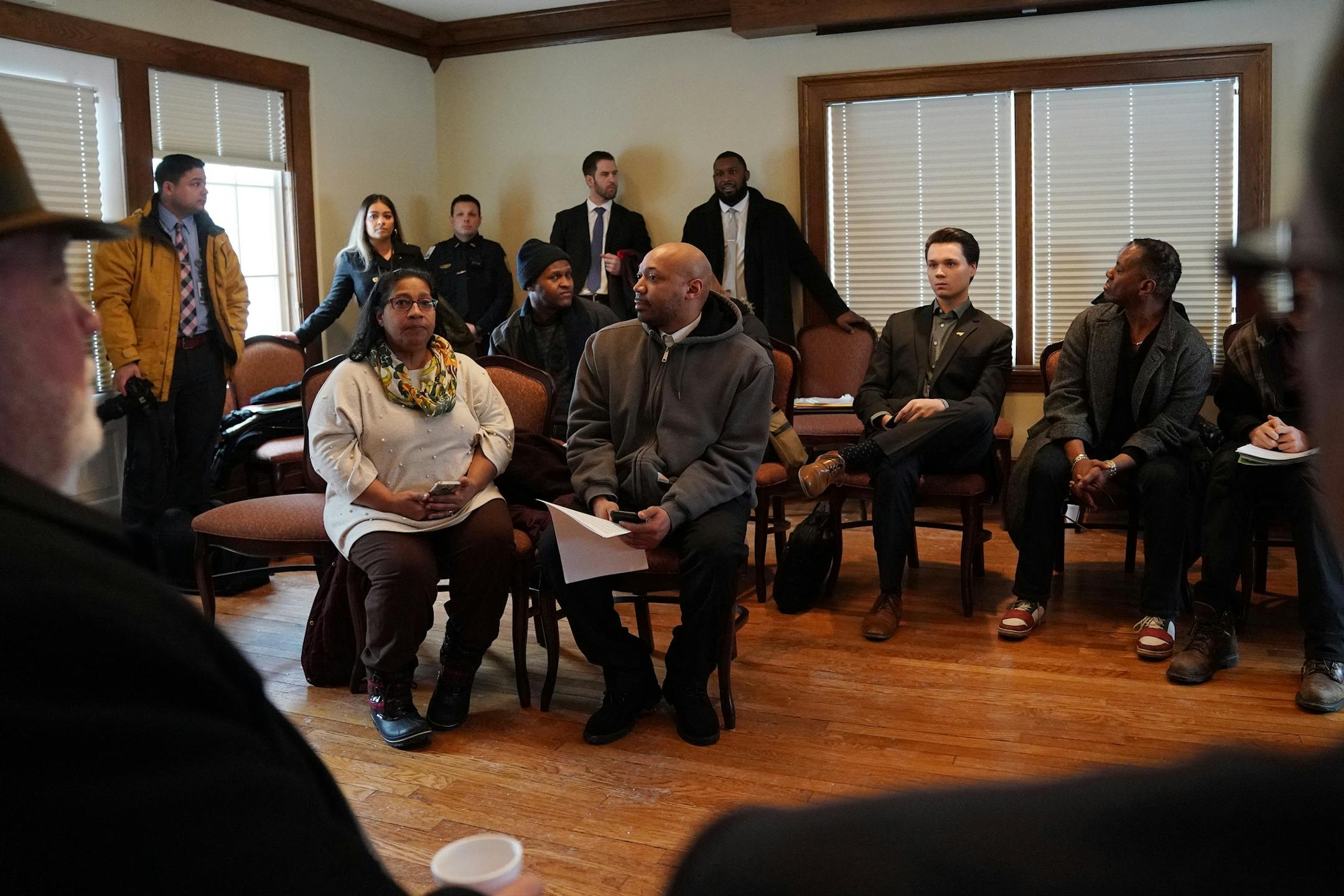 Members of the public gathered to ask questions of Minnesota Department of Corrections Commissioner Paul Schnell and the House Corrections Committee following Wednesday's hearing.
