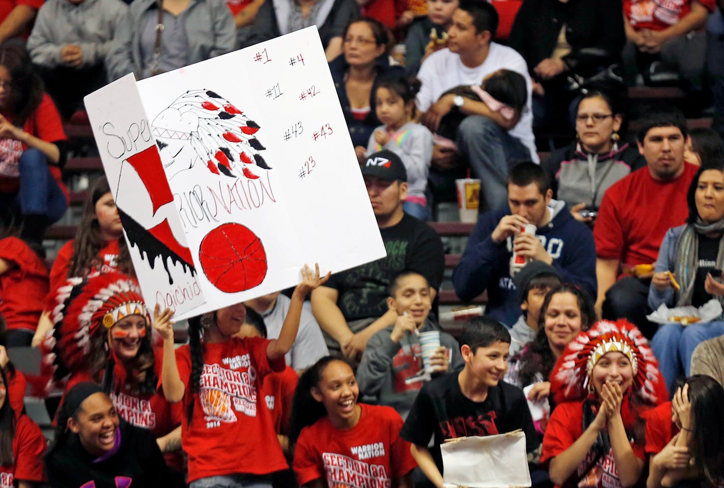 Red Lake fans cheered their team during the 2014 state tournament.