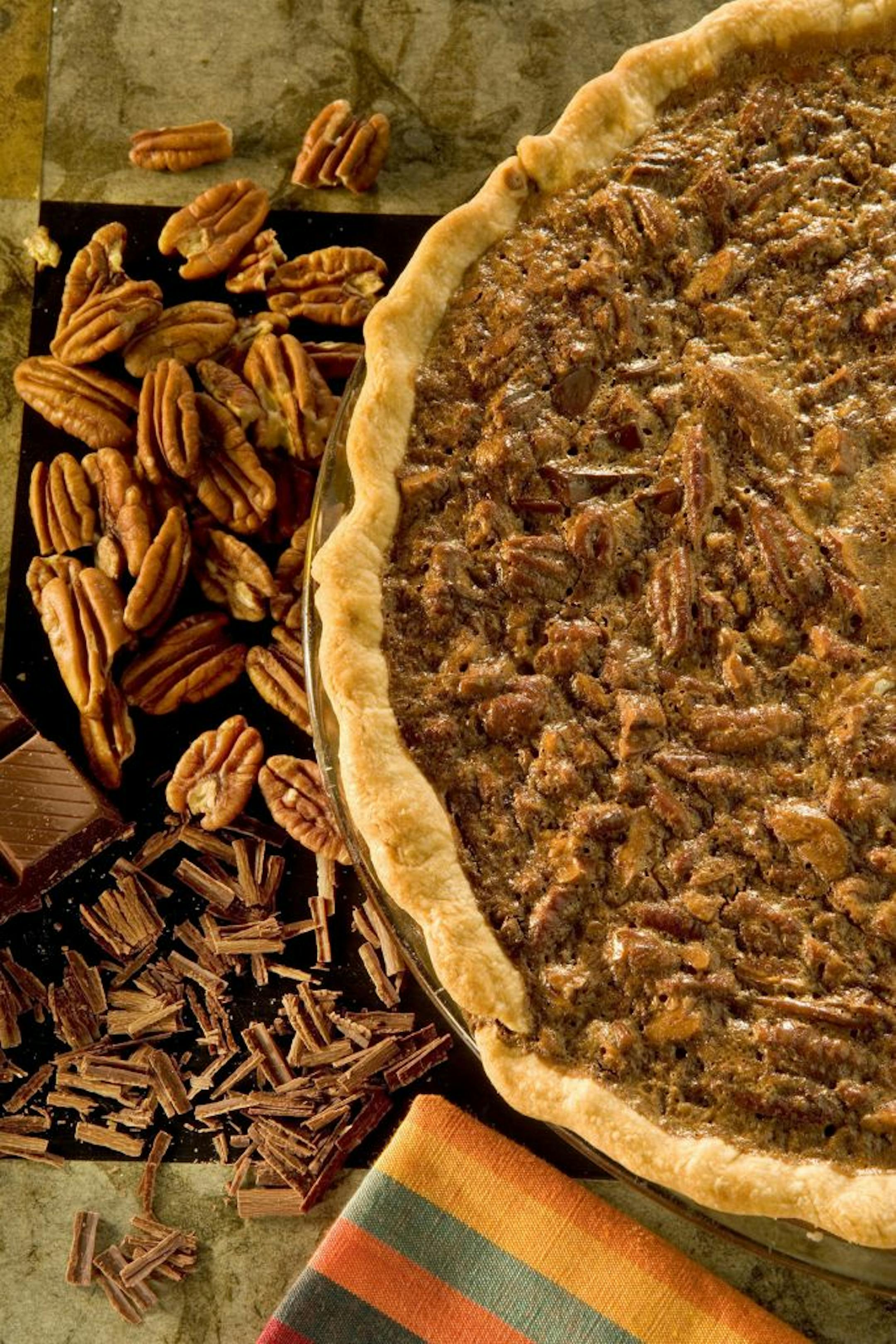 Using high-end chocolate will make chocolate pecan pie taste even better.