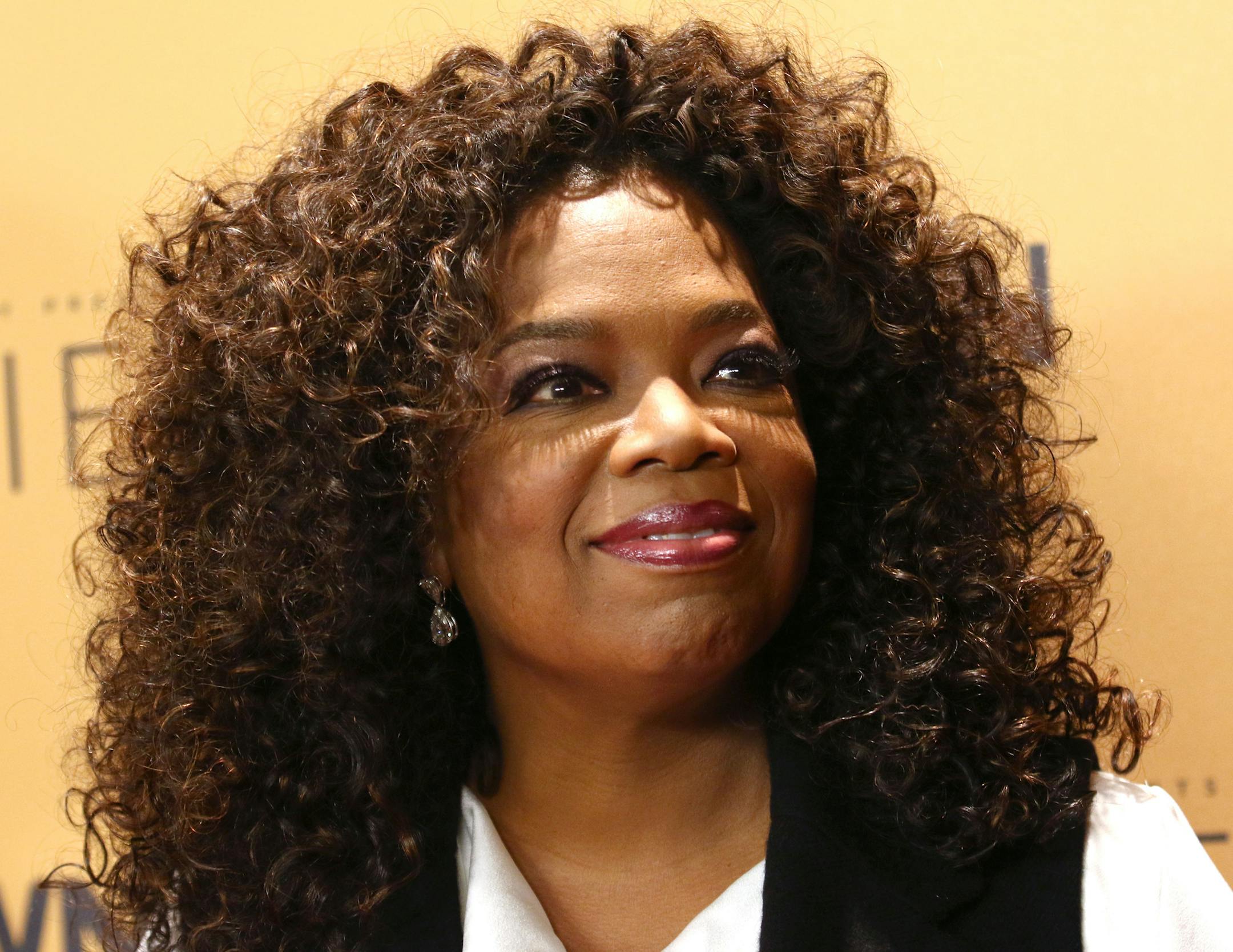 FILE - In this Oct. 14, 2015 file photo, Oprah Winfrey attends the premiere of the Oprah Winfrey Network's (OWN) documentary series "Belief", in New York.