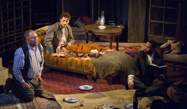Warren C. Bowles, Riley O&#x2019;Toole and JuCoby Johnson in &#x201c;The Whipping Man.&#x201d;	Sarah Whiting