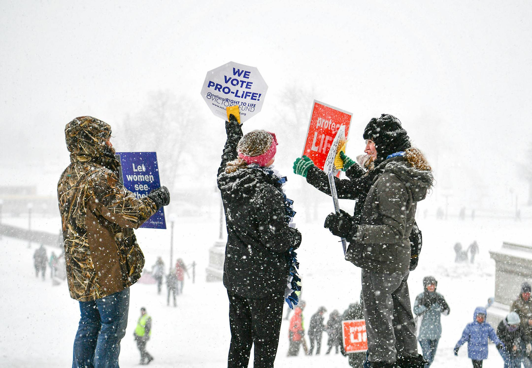 The March for Life had to be moved from the Capitol steps to inside and heavy snow moved through the Twin Cities.