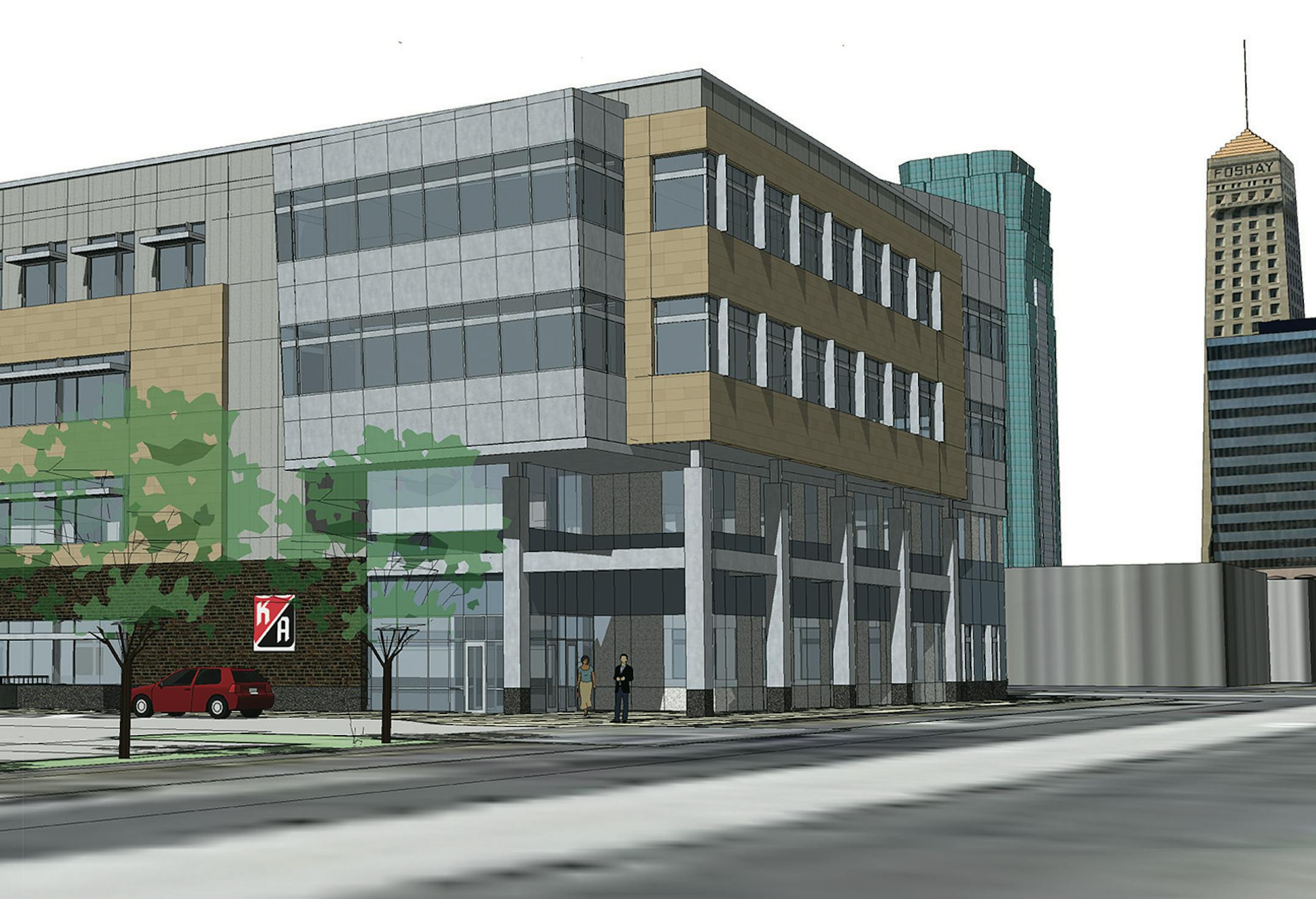 rendering of Kraus anderson headquarters in downtown Minneapolis Kraus-Anderson¬Æ (KA¬Æ) has announced plans to consolidate its Twin Cities operations under one roof in a new, build-to-suit LEED facility in downtown Minneapolis