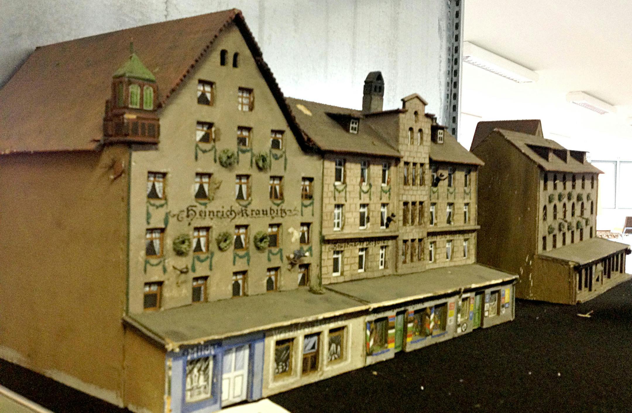 Shoe-box-sized model houses that may have belonged to Hermann Goering, Adolf Hitler's right-hand man in the Nazi party and an avid fan of train sets, are shown on Wednesday, June 26, 2013. He had two at his vast estate at Carinhall, which was also stuffed with art, much of it plundered from Jewish families. Photographer: Catherine Hickley/Bloomberg