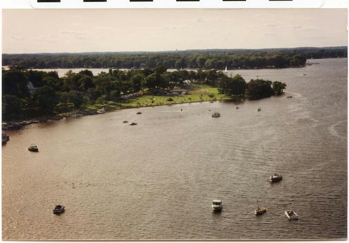 View from above of Excelsior's Commons park, located next to Lake Minnetonka. Photo courtesy of Excelsior-Lake Minnetonka Historical Society.