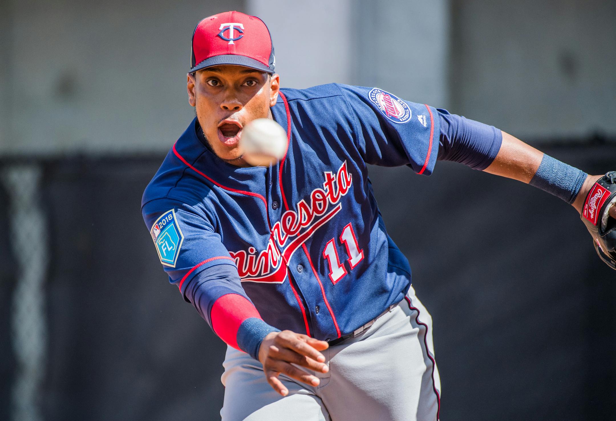 Twins infielder Jorge Polanco ran drills during a spring training workout in Fort Myers.