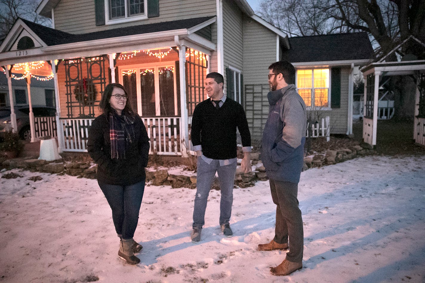 With the help of Keller Williams sales agent Nick George,center, Owen and Bailey Kinsky will soon close on their first home in Stillwater. Nick George, a sales agent with Keller Williams, is meeting clients at a house for a pre-sale walk-through. The house had been on the market for several months for $450,000; his clients got it for about $40,000 less - a discount that would have been unheard of earlier in the year. We're looking for photos of the clients and George doing their walk-through. on