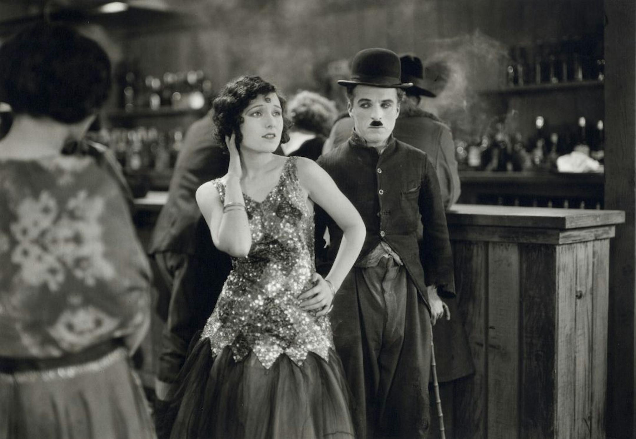 Georgia Hale and Charlie Chaplin in the silent classic "The Gold Rush."