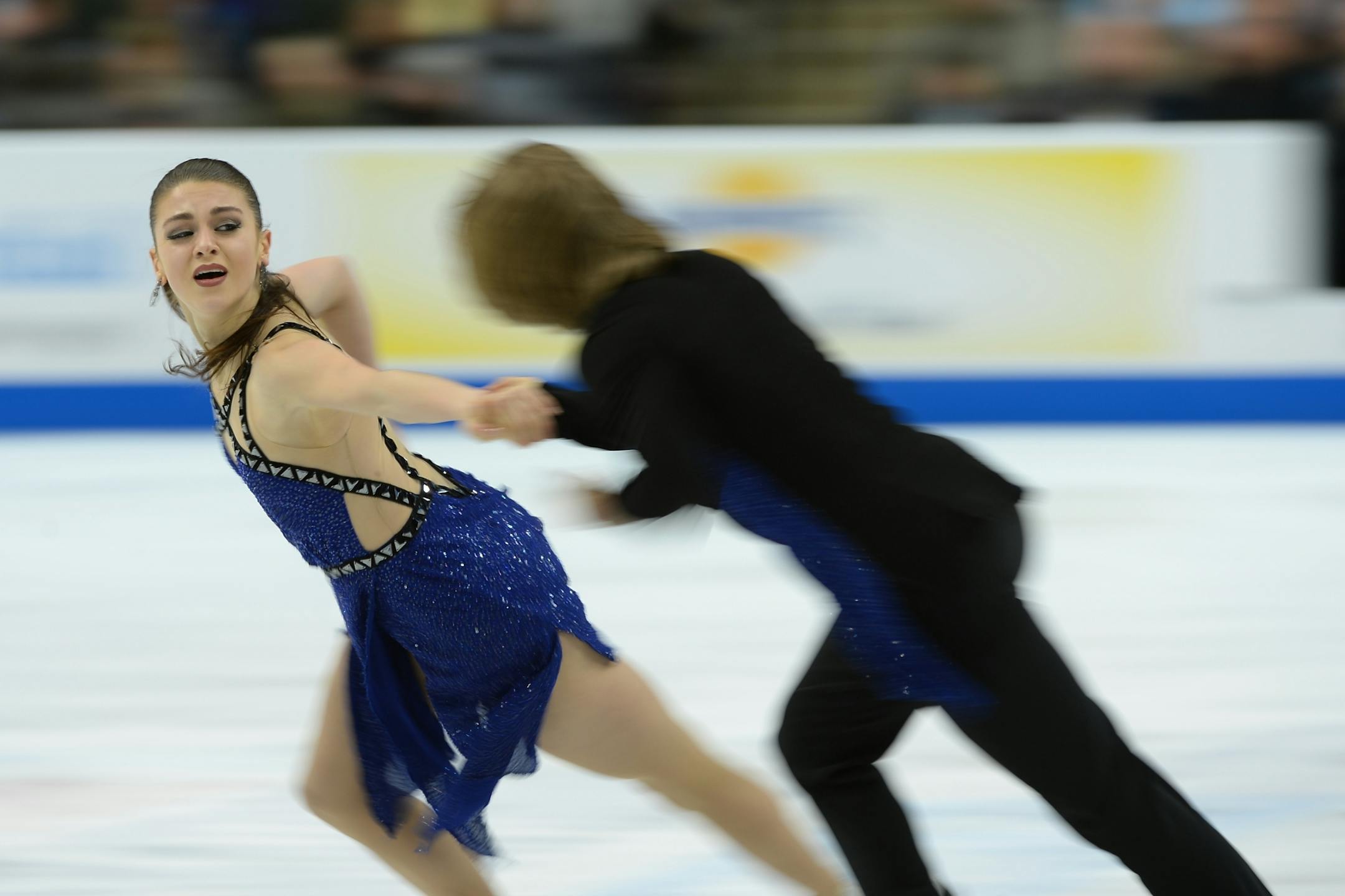 Kaitlin Hawayek skated with Jean-Luc Baker while performing in the Championship Free Dance Program of the 2016 Prudential U.S. Figure Skating Championships Saturday night.