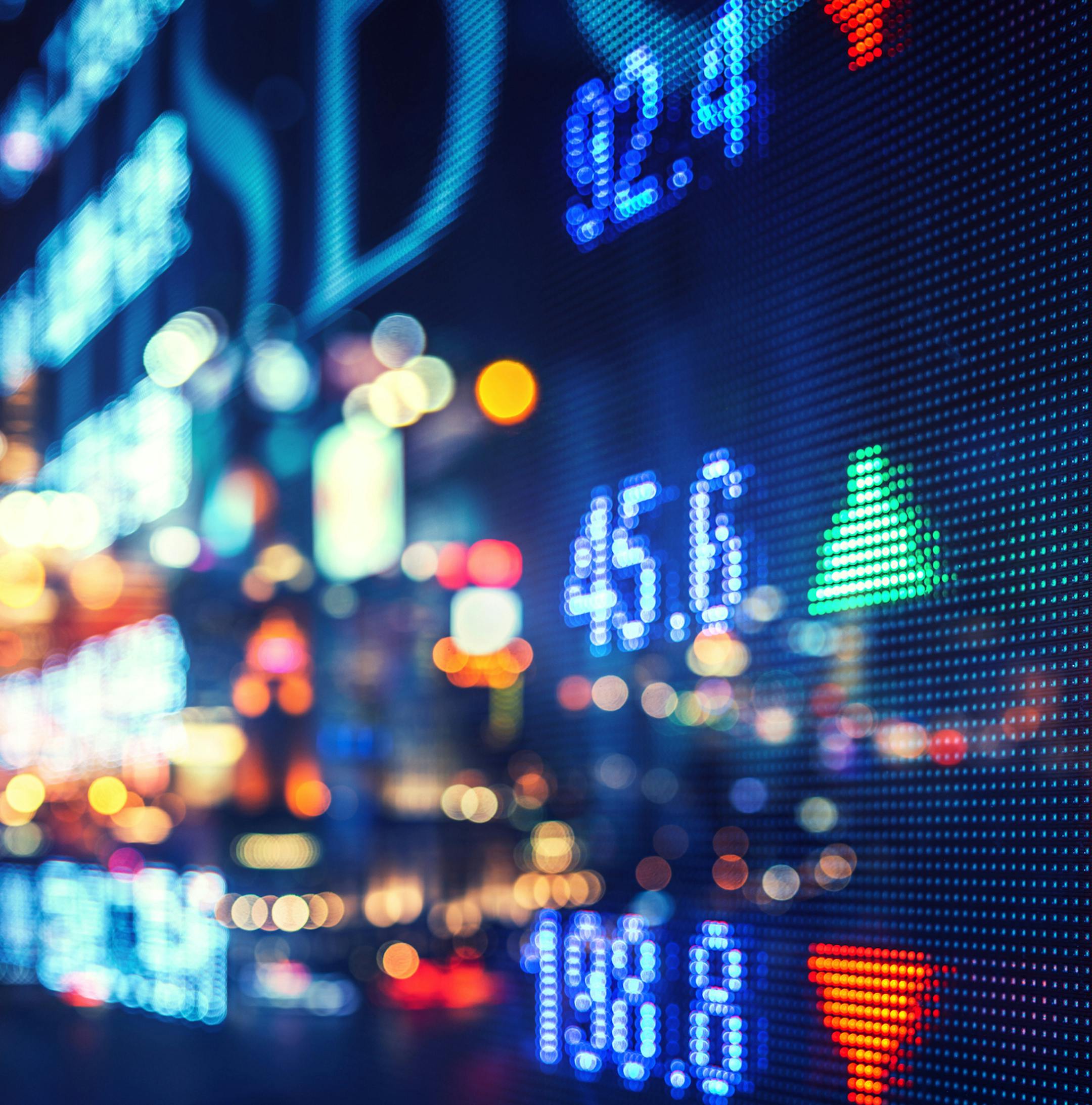 display stock market numbers and graph. istock