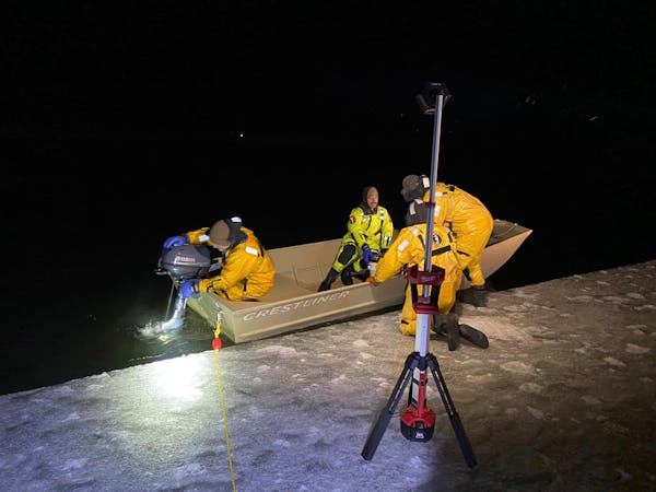 Volunteers from the Kelliher Fire Department assisted an ice rescue in December on Upper Red Lake.