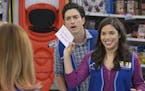 SUPERSTORE -- "Olympics" Episode 201 -- Pictured: (l-r) Ben Feldman as Jonah, America Ferrera as Amy -- (Photo by: Paul Drinkwater/NBC) ORG XMIT: Seas