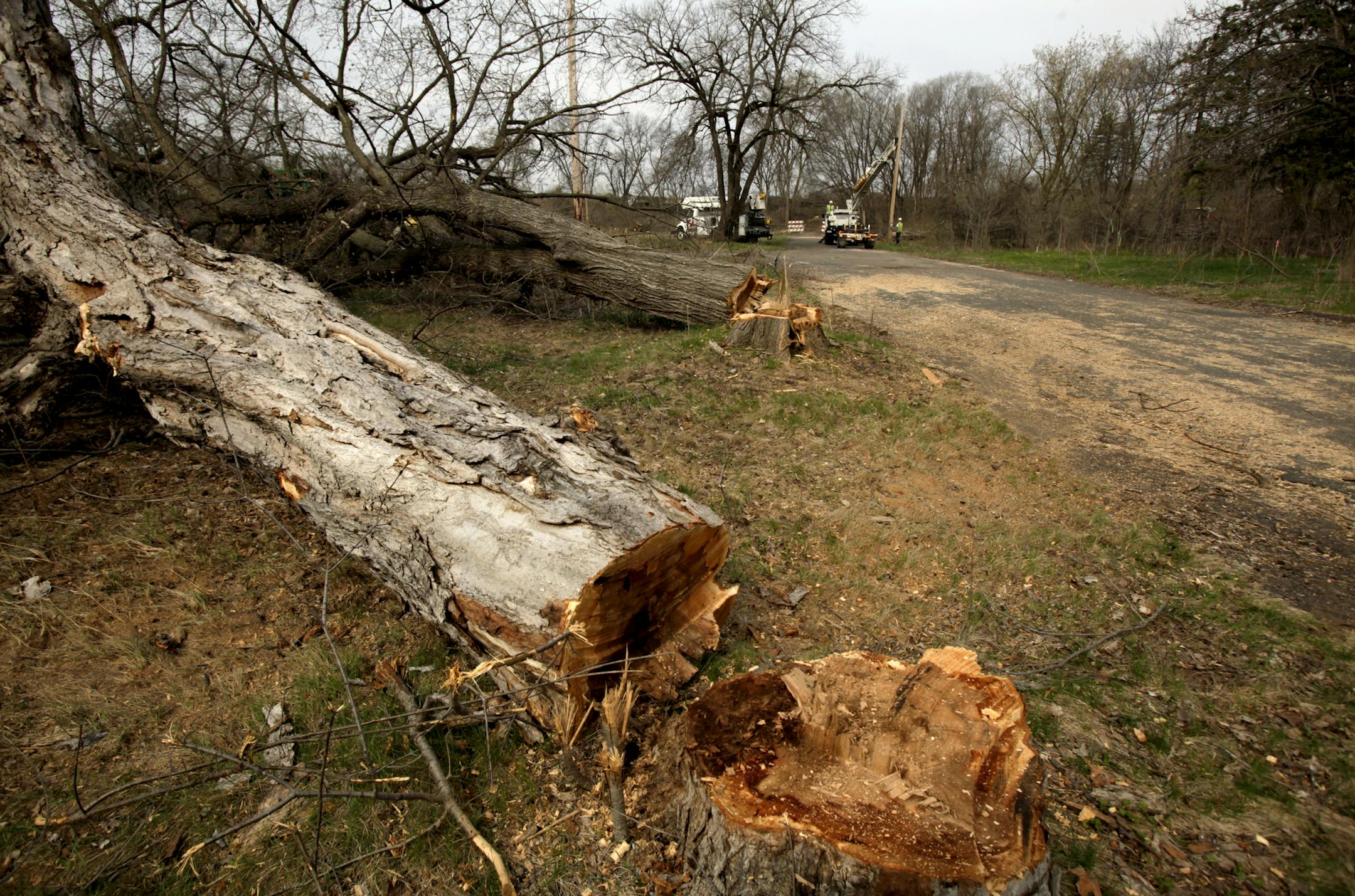 Excel Energy took down power poles in the neighborhood of Oak Park Heights just south of Hwy. 36 and east of Beach Road. Oak Park Heights, MN May 8, 2013. ] JOELKOYAMA‚Ä¢joel koyama@startribune.com Roundup of latest St. Croix bridge actions including contracts granted for construction and work that drivers will see very soon. Story likely will be a series of bullit points. This can be shot anytime Tuesday or Wednesday morning. Maria is hoping for a "creative" shot. Crews with he