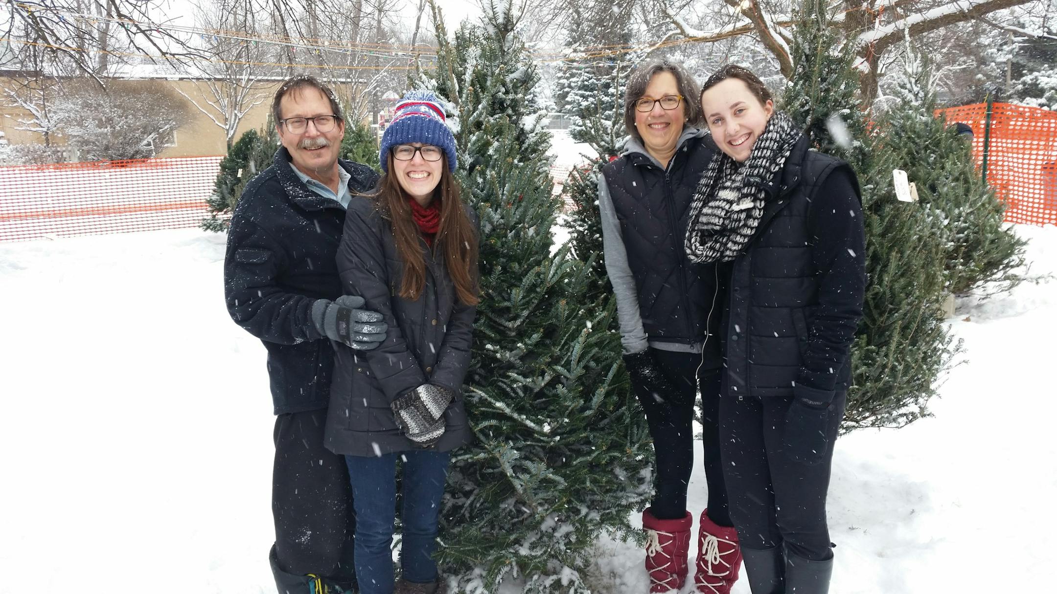 The writer, second from left, was photographed with her family.