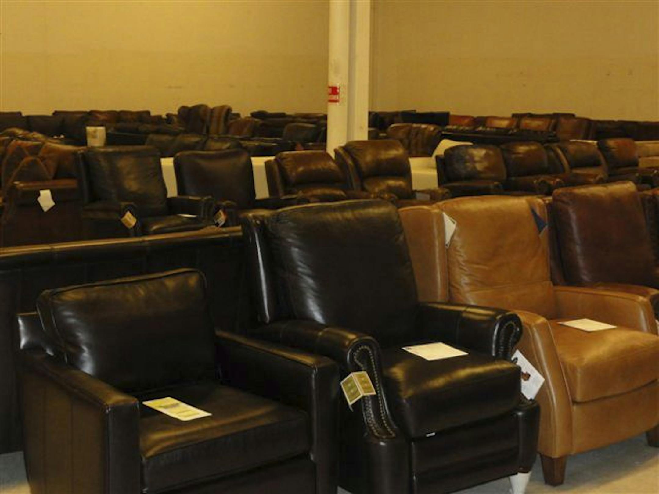 Gabbert's warehouse sale includes leather and upholstered furniture.