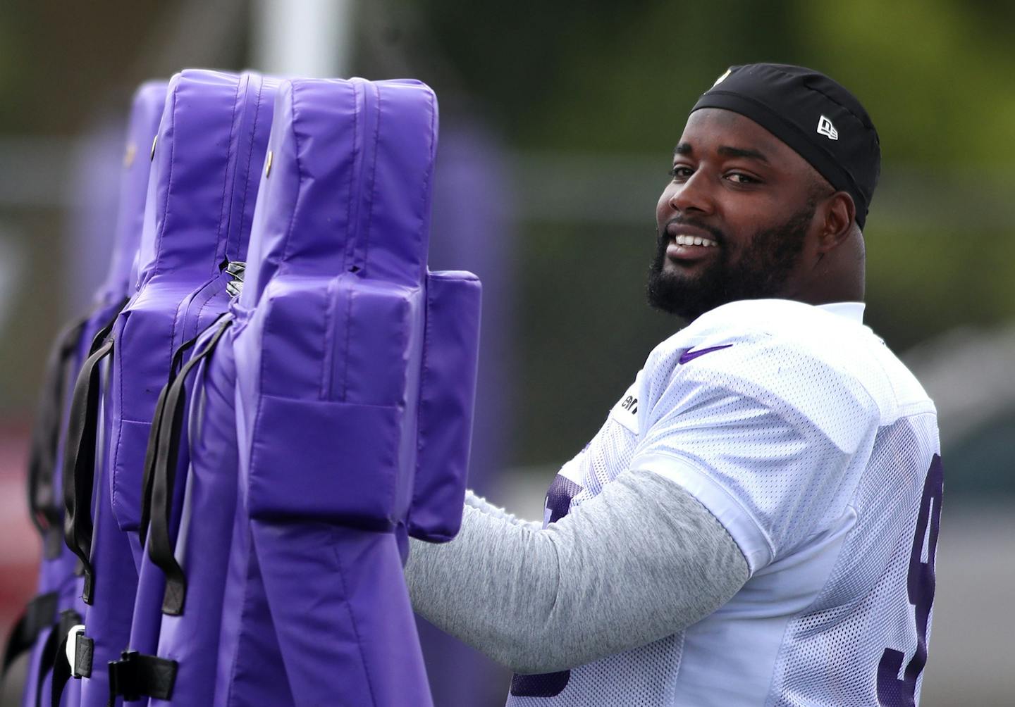 Minnesota Vikings defensive end Datone Jones (95) at Minnesota State University, Mankato Monday August 7, 2017 in Mankato, MN. ] JERRY HOLT &#xef; jerry.holt@startribune.com