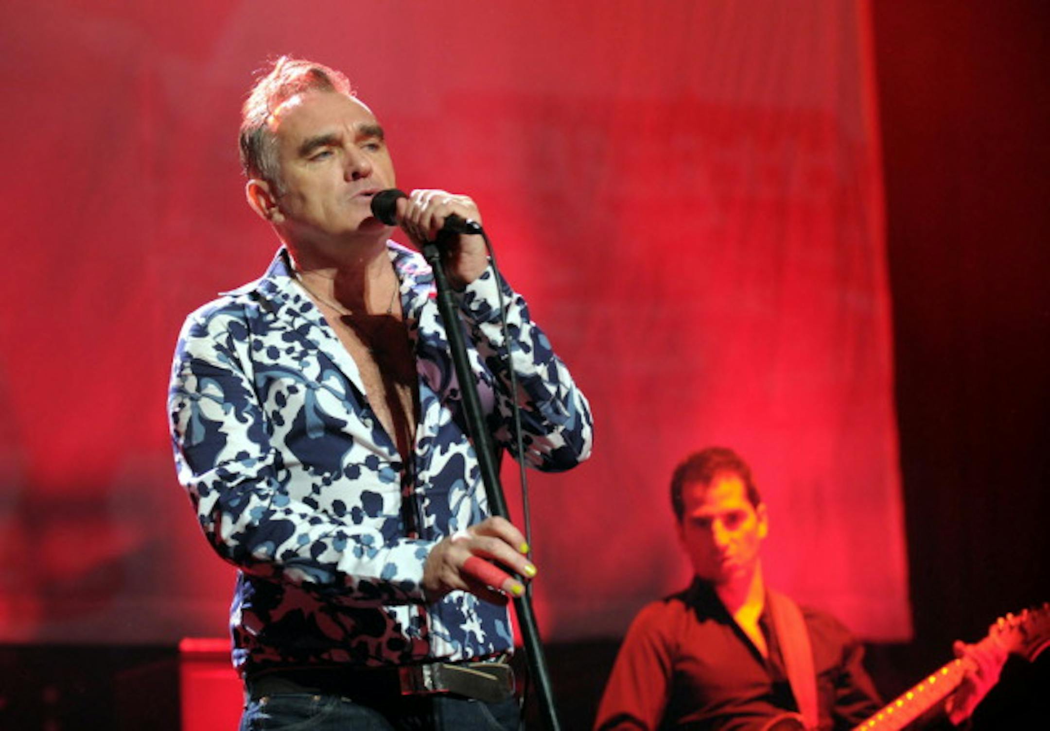 Morrissey wasn't exactly dressed for winter weather at his show last week in Reading, Pa. / Matt Smith, Associated Press