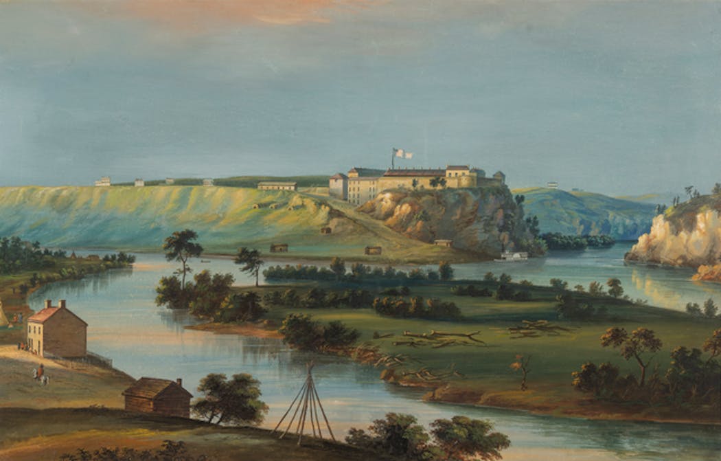Fort Snelling as it appeared in 1844, painted by John Caspar Wild.