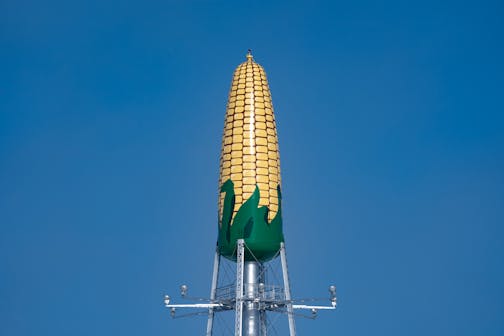 The Ear of Corn Water Tower, Tuesday, Feb. 1, 2022, Rochester, Minn. ] GLEN STUBBE • glen.stubbe@startribune.com