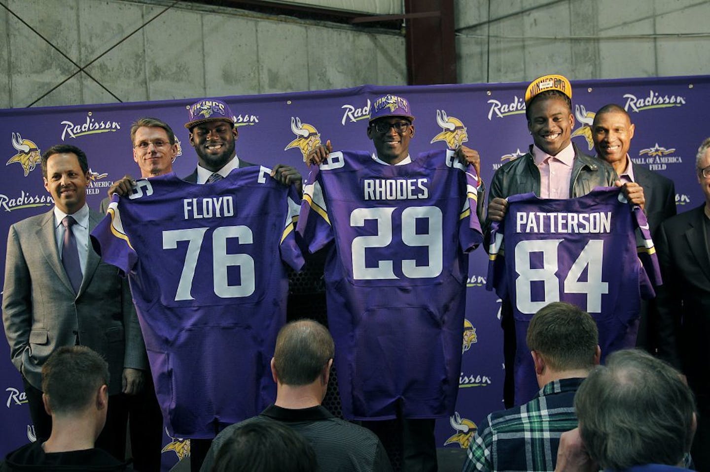 The Vikings had three picks in the first round of the 2013 draft and used them to take Sharrif Floyd, Xavier Rhodes and Cordarrelle Patterson.