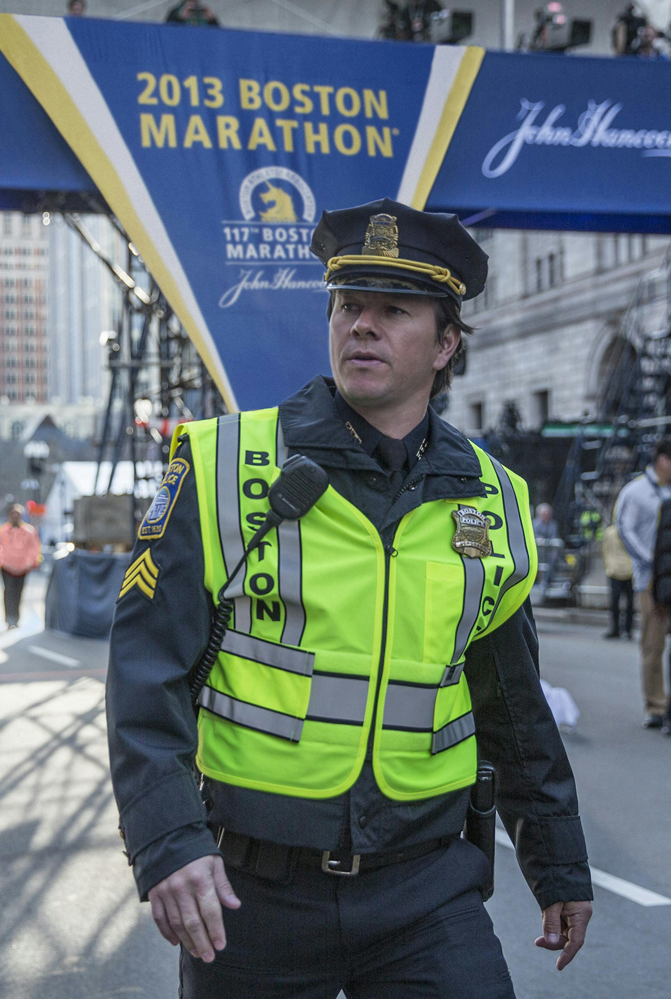 In this image released by CBS Films, Mark Wahlberg appears on the set of the film, "Patriots Day." (Karen Ballard/CBS Films and Lionsgate Films via AP)