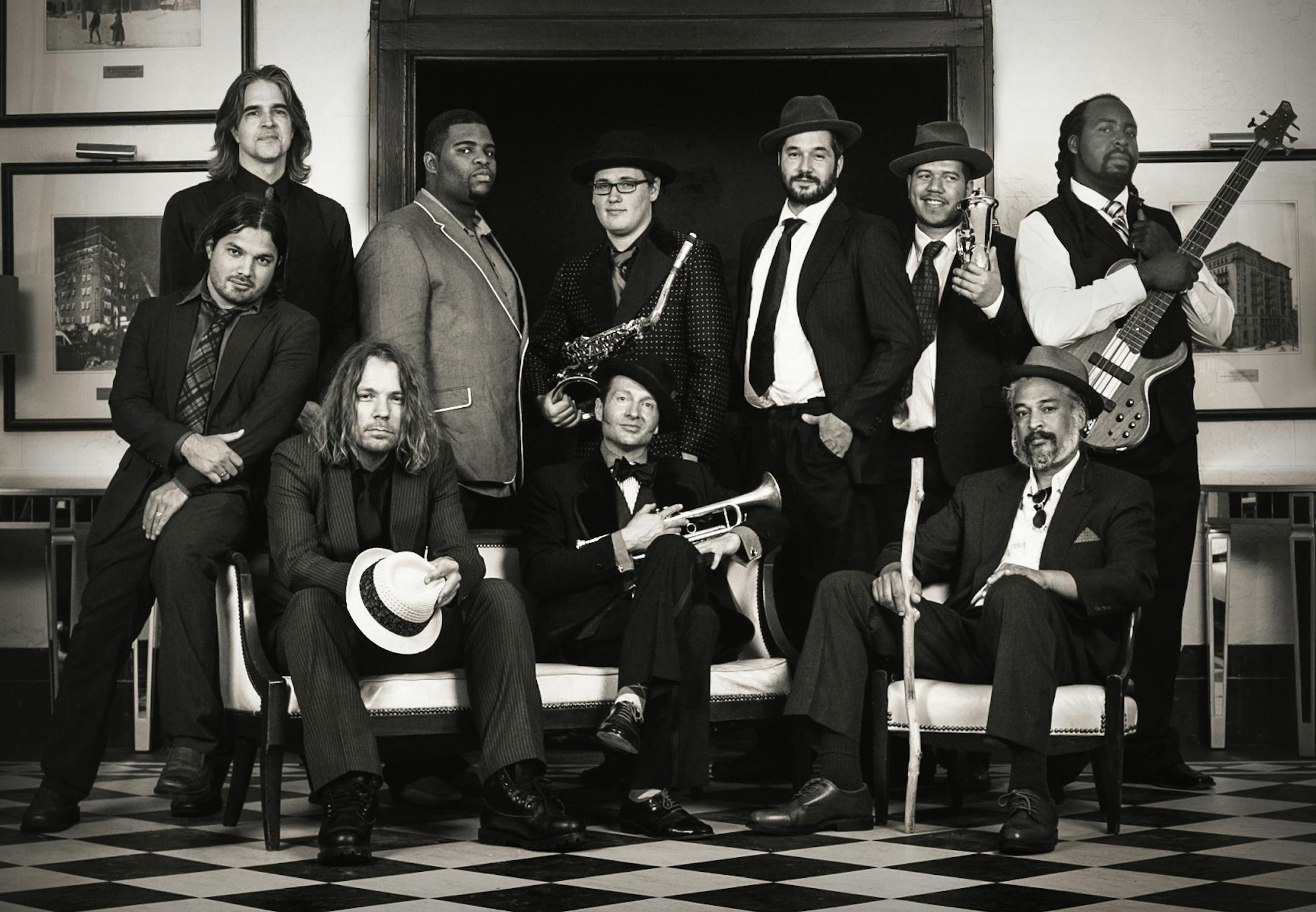 Lisa Venticinque Irie Sol. Bandleaders are Joel Pace, seated center, and Junior Williams, seated right.